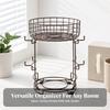 Two-Tier Storage Rack with Hooks Compact Kitchen Shelf Easy to Clean