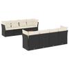 VidaXL Garden Lounge Set 9 Pcs with Cushions Black Wicker 3223522