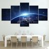 The Earth Star Canvas Prints 5 Panels HD Print Wall Art Modern Modular Poster Painting for Living Room Home Decor
