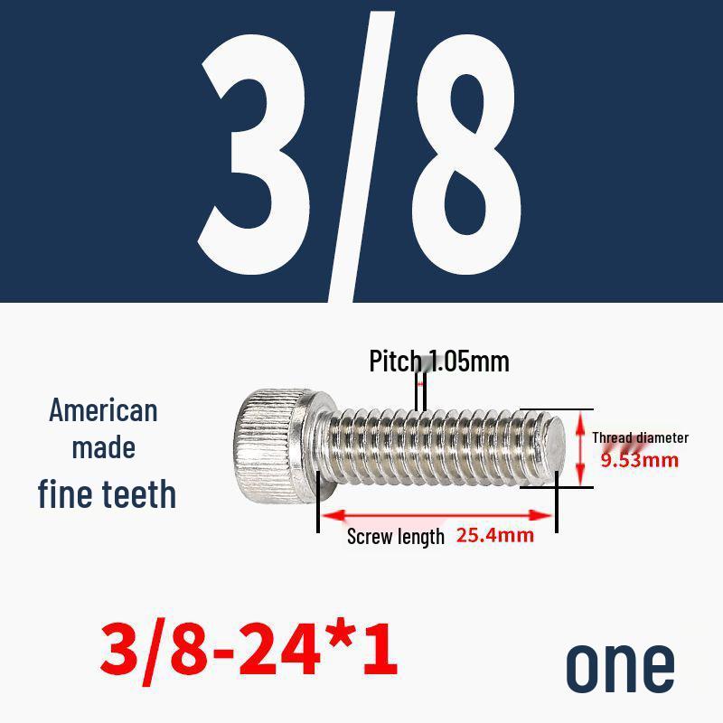 304 Stainless Steel Fine Thread Socket Head Cap Screw 10#-32, 1/4-20, 5/16-24