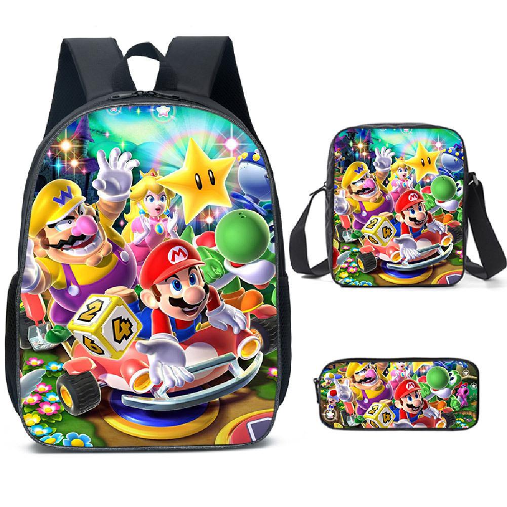 Cartoon Backpack, Primary And Secondary School Students Three-Piece Set, School Bag, Backpack, Shoulder Bag, Pencil Case.