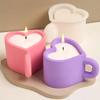 DIY Liebesherz Tasse Silikonform Valentinstag Geschenke Henkel Teetasse Gips Harz Kerzengefäß Gussformen Handgemacht Heimdeko