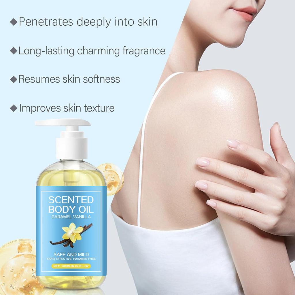 Scented Body Oil-Increase Skin Elasticity-Reduce Dried Lines And Fine Lines-Make Skin Smooth-uitable for All Skin Types, 200ml