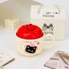 Apple Cat Red Souvenir Set Cartoon Cute Festive Ceramic Cup with Lid Spoon Mug Personalized Hand Cup