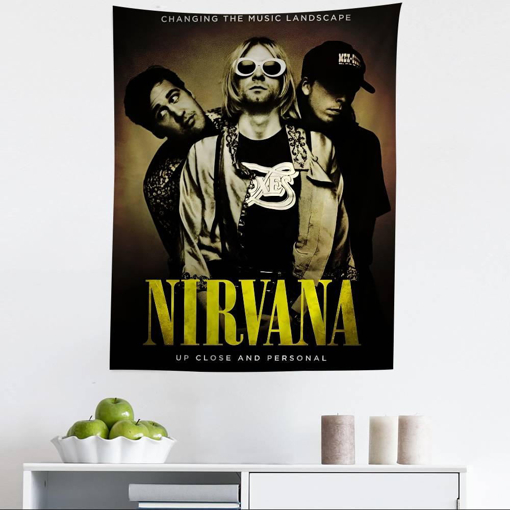 NNirvana Band Tapestry Sci Fi Print Wall Hanging Multi Size for Bedroom Dorm Living Room Home Decor Trendy Gift Idea