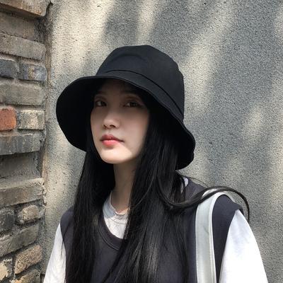 Fashion Black Fisherman's Hat Female Summer Korean Version of The Hundred with The Japanese Sunscreen Sun Hat Son Men Basin Cap Tide