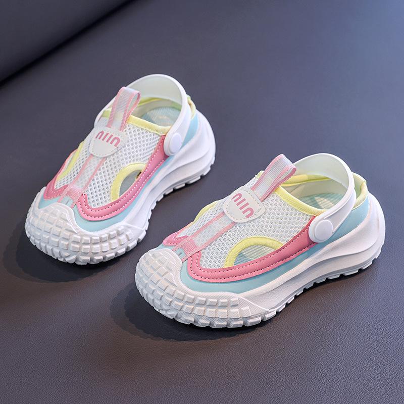 Girls' Single-strap Sports sandals2026New Summer Hollow Mesh Casual Sneakers for Little Girls and Older Children