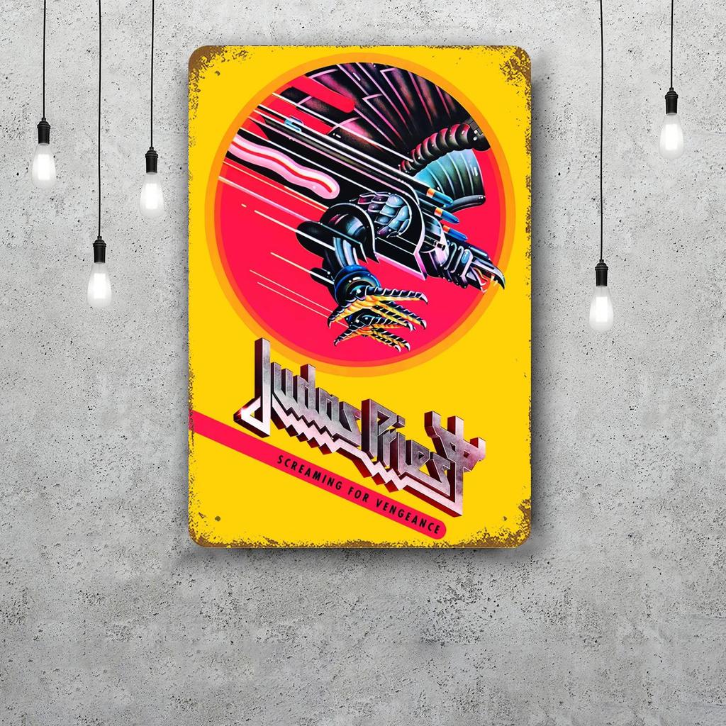 Judas priest Segnali in Latta Metallici Vintage Poster Decorazioni Placca Metallica Retro Decorazione Artistica da Parete per Garage Bar