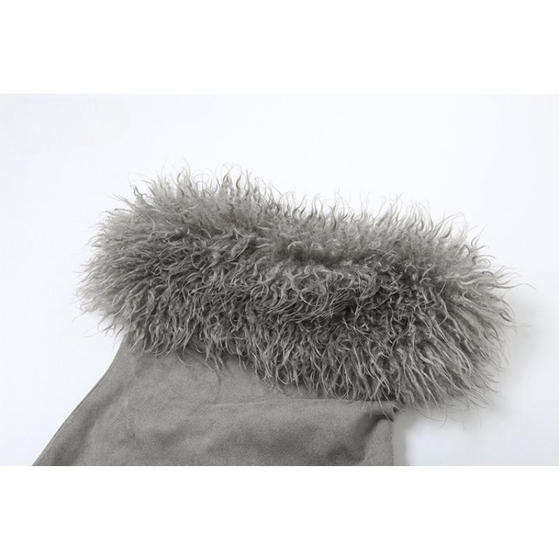 Sylcue Zimní Sestra Párty Zralé Sexy Upnuté Horké Krásné Elegantní Sladké Jemné Dámské Krátké Šedé Flokované Šaty