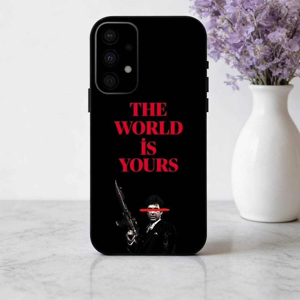 T-The World Is Yours S-Scarfaces Phone Case For Samsung Galaxy A73,A72,A71,A70,A53,A52,A51,Soft Silicone Black Cover