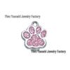 DIY Dog Paw Print Pendant: Glittery Customizable Pet Tag with Logo Printing Options
