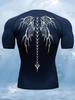 Skull Wings Print Men's Summer Fitness Running Short Sleeve Compression Sports Quick-Drying T-Shirt Short Sleeve Sports Top