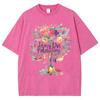 Washed Loose Tops Tees Fruit Tree Print T-Shirt Mens Streetwear Vintage Black T-Shirt Harajuku Oversized Short Sleeve