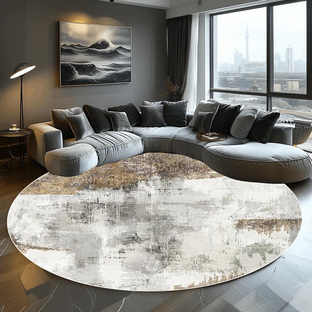 Abstract Round Carpet Living Room Decoration Home Modern Bedroom Decor Carpet Balcony  Washroom Floor Mat  Washable Pet Rugs