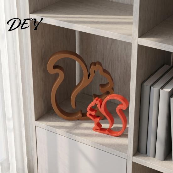 Minimalist Hollow Home Accents 3D Printed Squirrel Figurine, Statue, Animal Ornament for Living Ornaments Decor Room and Desk Decor, Modern