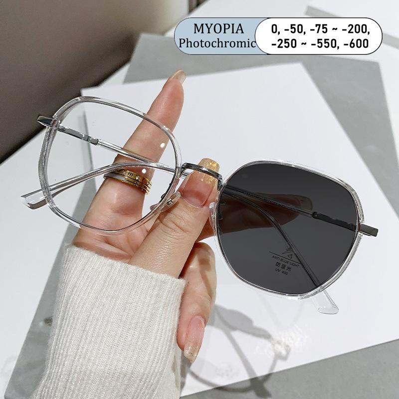 Fashion Anti-Blue Light Myopia Glasses Oversized Frame Cat Eye Glitter Presbyopic Custom Nearsighted Eyewear Men Women Optical