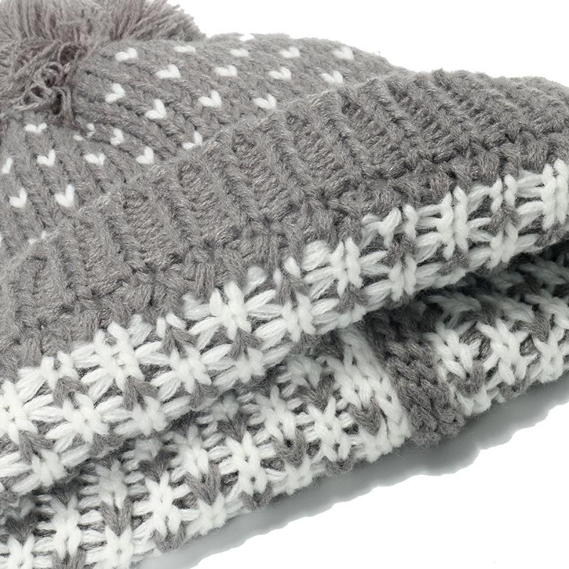 Cross-border new foreign trade hats women's ins love jacquard knitted hats casual versatile wool hats European and American tide autumn and winter