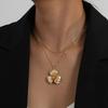 Wrinkled Flower Collarbone Chain Golden Jewelry Accessories New Flower Pendant Necklace  Women