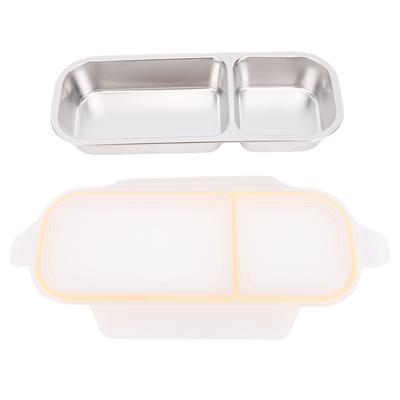 Outdoor Edelstahl Lunchbox Camping Wandern Reise Tragbarer Lebensmittelbehälter Edelstahlfarbe