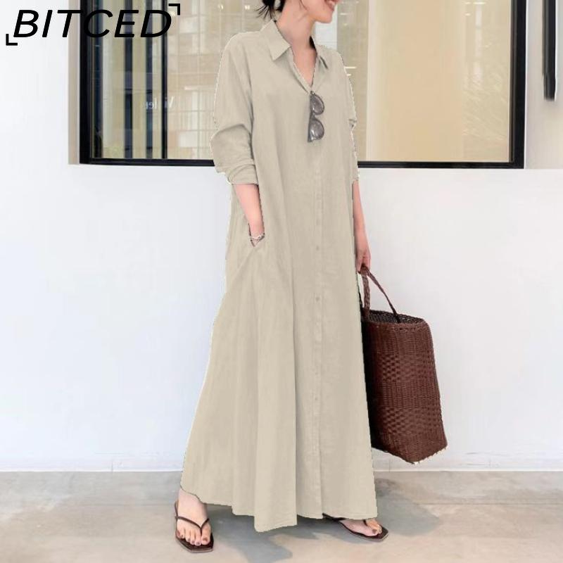 BITCED Women's Long Shirt Dress Sizes: S-5XL Casual Dresses