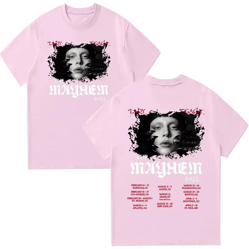2026 Lady Gaga The Mayhem Ball Tshirts Women ONeck Short Sleeve Cotton High Quality Soft Top Lady Gaga Tour Fan Gift Clothes