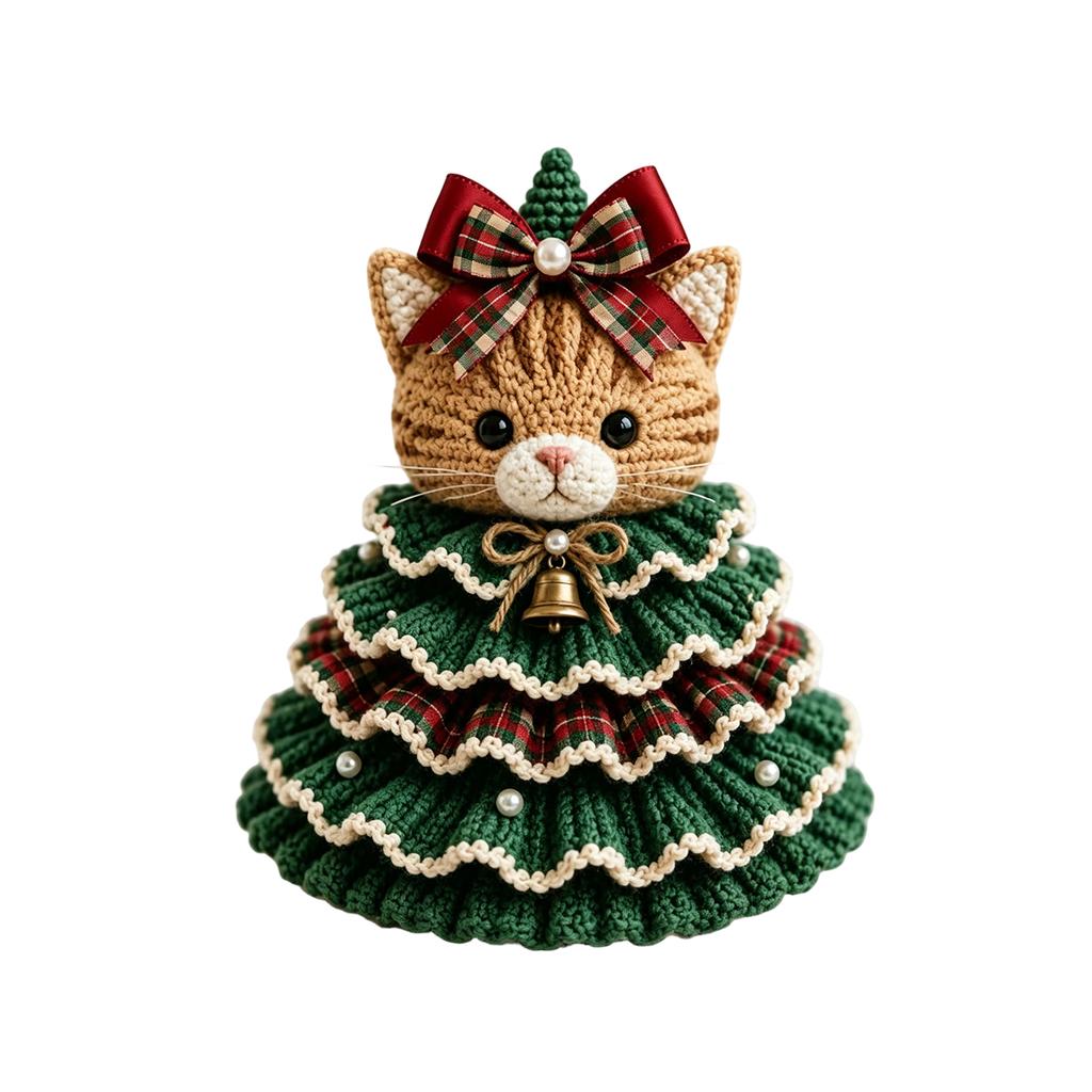 Kit Albero di Natale all'Uncinetto Set Decorazione in Filato Fai da Te