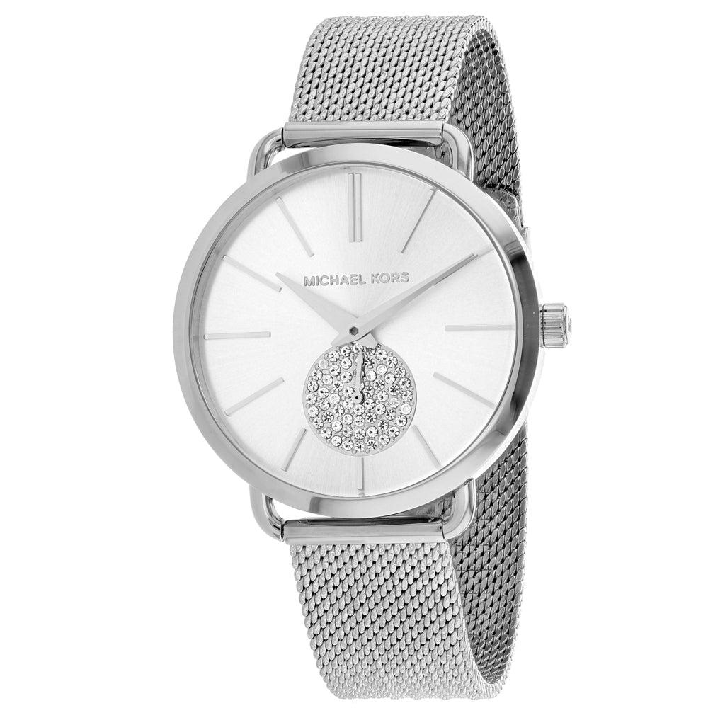 

Часы Michael Kors женские с серебряным циферблатом, серебро