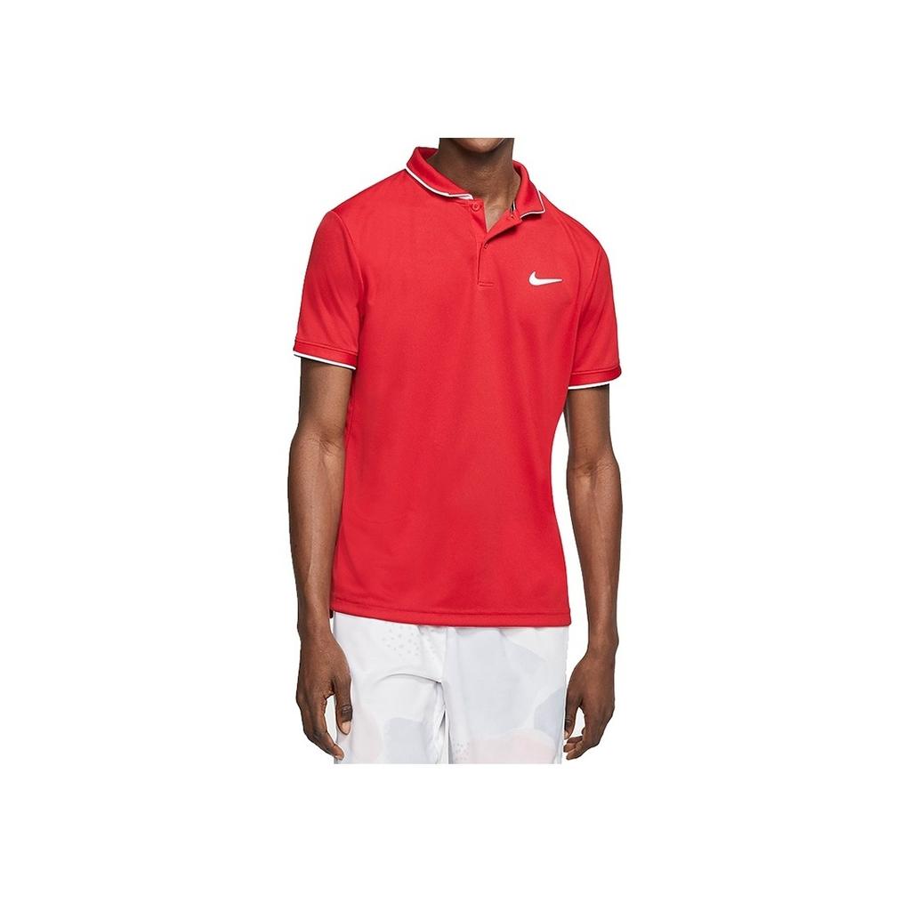 Nike Court Dri-FIT Tennis Polo Shirt Men Tops Red White 939138-687
