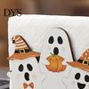 Seasonal Tabletop Ornament Halloween Wooden Napkin Holder, Ghost Pumpkin Decorative Tissue Dispenser, Festive Desktop Decoration Paper Storage