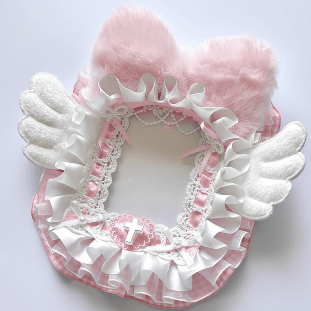 Kawaii DIY Card Holder with Ribbon Kpop Lace Photocard Case Handmade Lolita Photo Protector Case Card Storage