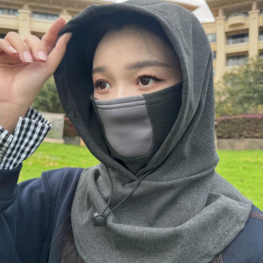 Men's Winter Windproof Cycling Hat with Warm Mask, Earmuffs, and Neck Cover - Thick Cotton Lei Feng Style