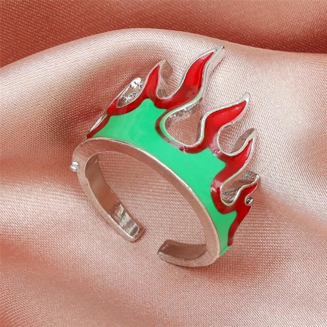 Hip Hop Rock Gold Color Chain Rings Set Girls Punk Geometric Sleek Minimalist Finger Rings Women Trend Jewelry Accessories Celebration Party Event