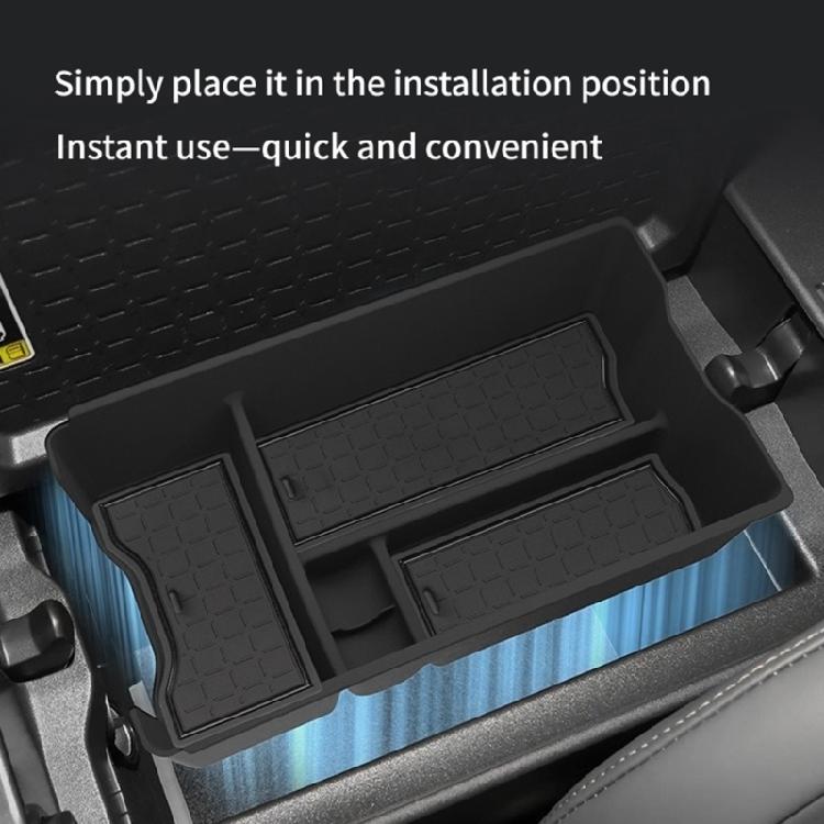 Daily Cabin Console Tray Insert for Car Armrest Space, ABS Storage Box with 9.88 X 5.79 X 2.36 In Size Reference and Split Slots Inside