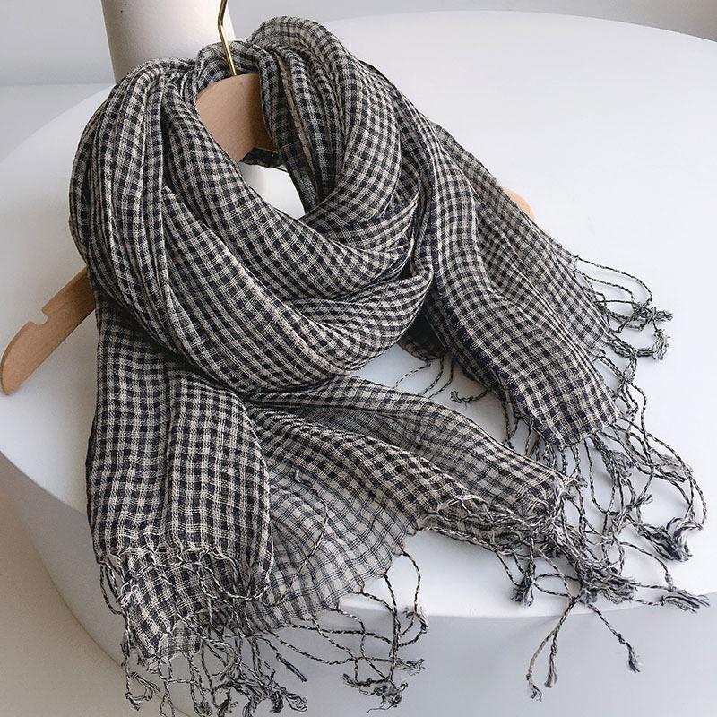 Japanese Rain Dew Linen Primary Color Scarf, Light Women'S Sunscreen Scarf