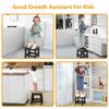 IBUYKE Step Stool, Step Stool, Footrest with Non-Slip Backrest, Wooden Chair for Kids, Bedroom, Bathroom, Living Room, Kitchen, Brown, 25.5cm Deep,