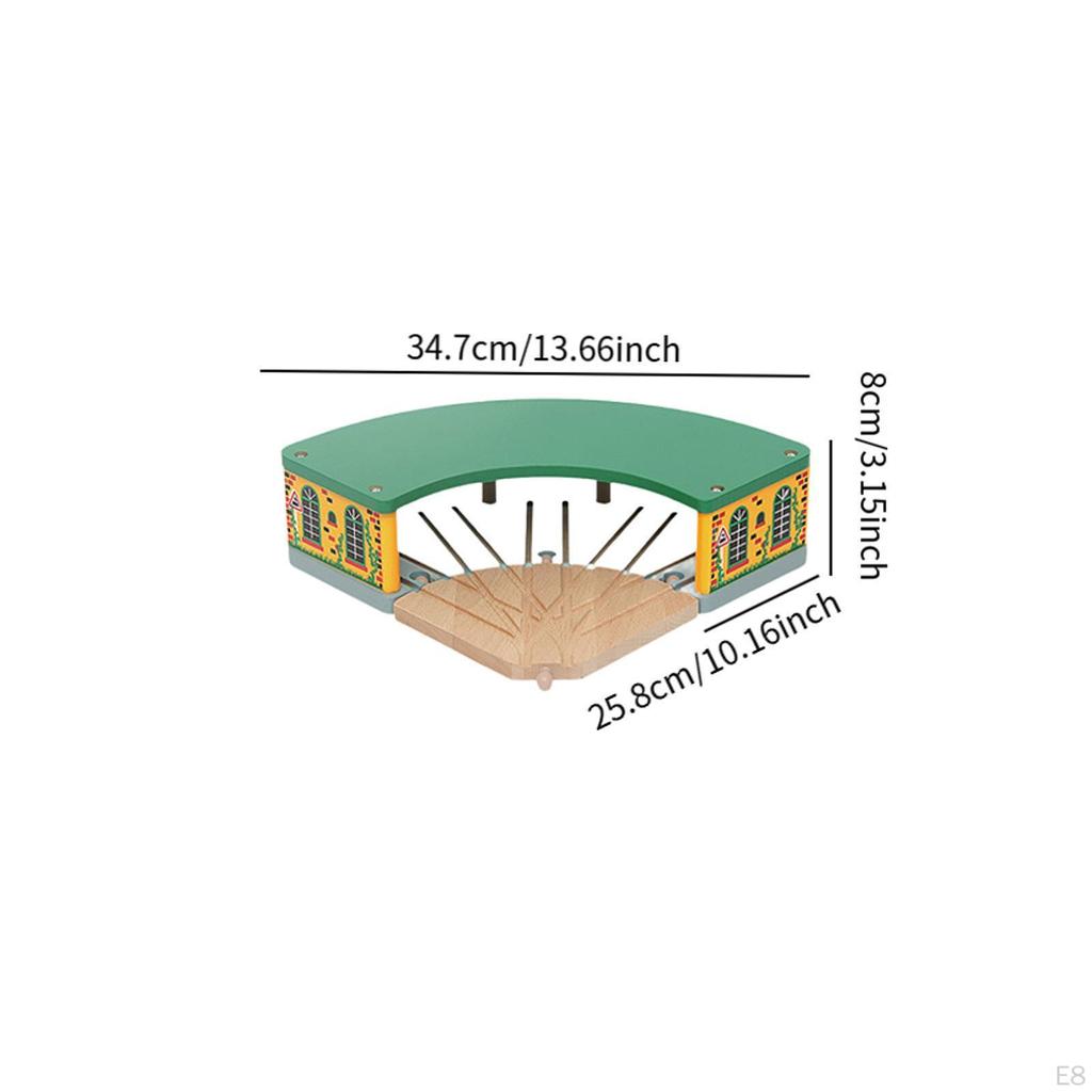 Creative Wooden Train Playset with Road and Railway Components