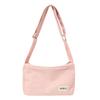 Trendy Fashion Letter Simple Sports Canvas Solid Color Shoulder Bag Retro Student Messenger Bag Bag