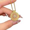 Gold pink rose window compass necklace bracelet women's new Chinese exquisite high-end light luxury collarbone chain versatile neck chain