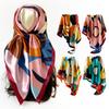 90cm Headscarf Silk Scarf Classic Print Large Square Scarf Women's Shawl