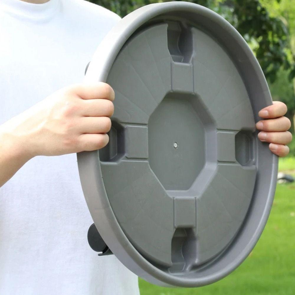 Heavy Duty Flower Pot Wheels Movable Round Plastic Tray Plant Stand Flower Pot Rack  Office
