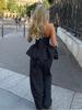 Polka Dot Halter Cami & Wide Leg Pants Set Women 2026 Spring Summer Sexy Chic 2 Piece Outfit