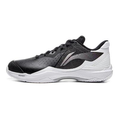 Li Ning Thunder Pelle Sintetica Comode Tendenza Ammortizzanti Resistenti all'Usura Scarpe da Badminton Basse Sneaker Uomo Nero Bianco AYZU015-4