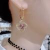 Purple Three-dimensional Earrings with Feminine Temperament, Luxurious and Sparkling Exquisite Earrings, Retro and High-end Earrings