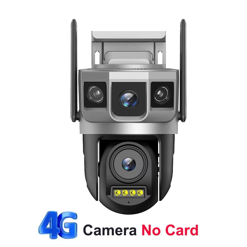 Telecamera IP 4G-SIM a doppio obiettivo da 12 MP 6K, triplo schermo, Wi-Fi, Smart Network, monitor wireless, protezione di sicurezza V380, telecamere CCTV per la casa