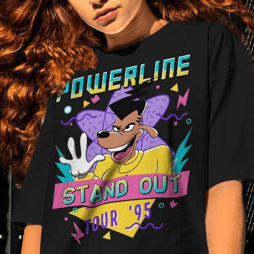 Maglietta Powerline Stand Out Tour '95 - T-shirt Grafica con Personaggio de I Goofy