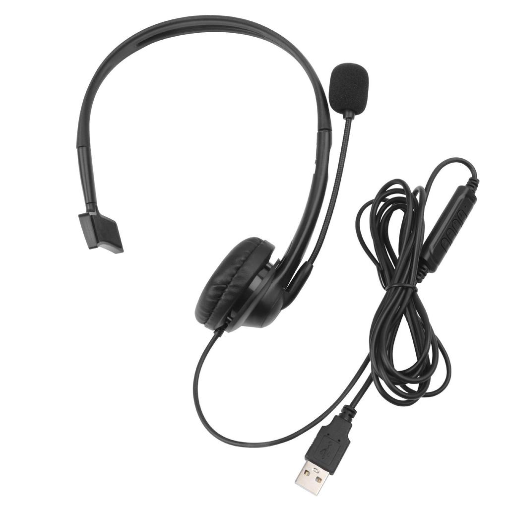 Single-Ear Wired USB Headset with Mic and Customizable Logo