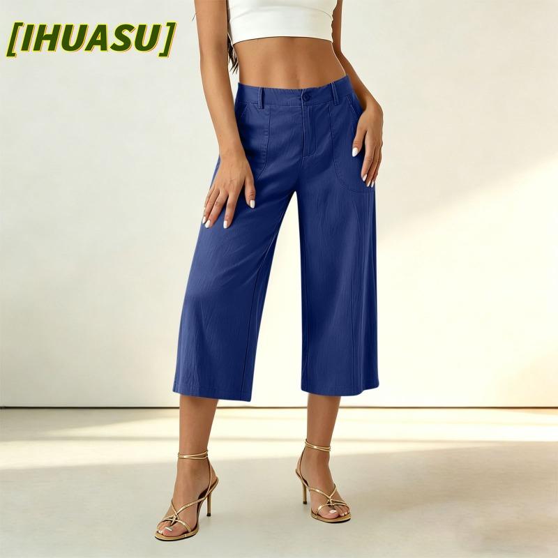 IHUASU Casual damesbroeken en capri's met effen print