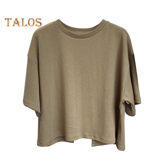 Dámské zkrácené topy s kulatým výstřihem a krátkým rukávem, design s dutými zády, jednobarevné topy, letní prázdninové tričko