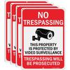 Large Video Surveillance Signs, 14x10 Inches No Trespassing Sign Private Property Sign, Reflective Aluminum, Fade Resistant,Indoor or Outdoor Use