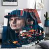 1 pièce Couverture en Flanelle Imprimée Max Verstappen, Haute qualité Toutes Saisons, Décoration d'Intérieur, Chaleur et Confort, Parfaite pour les Cadeaux de Noël